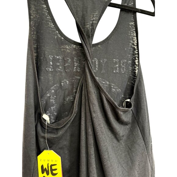 Zumba Wear Racerback Tank Top Black Sz Medium "Be Yourself. Free Yourself." NWT - Picture 3 of 10